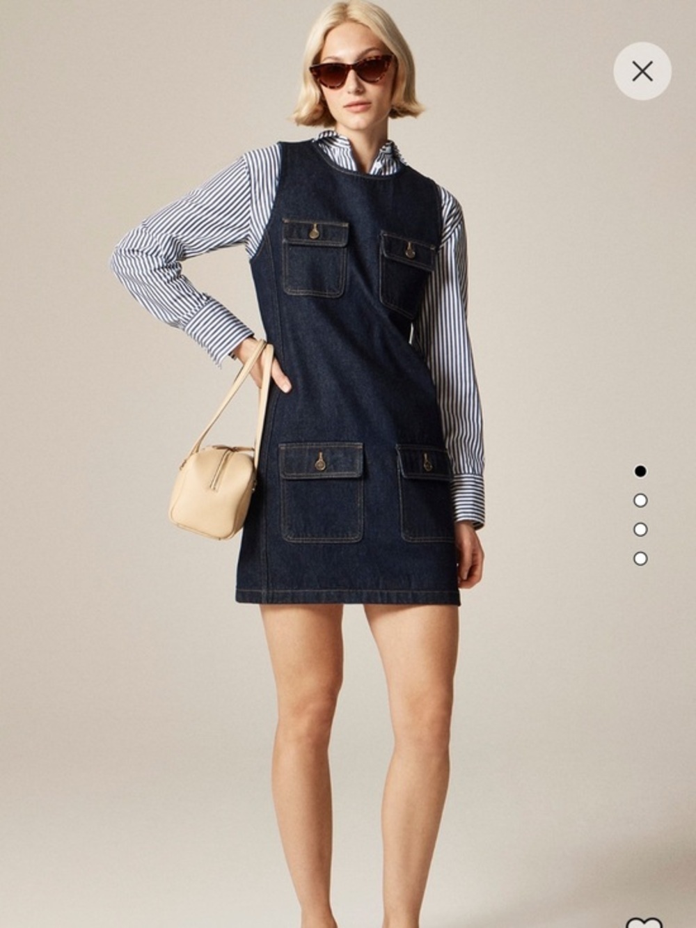 NWOT J. Crew Dark Denim Shift Dress with Patch Pockets Large